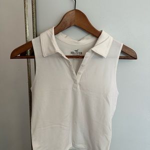 white collared tank top